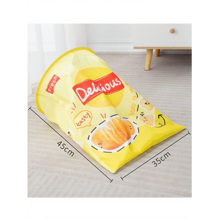 Collapsible Printed Cat Tunnel Toy Yellow Delicious / One Size Apparel and Accessories