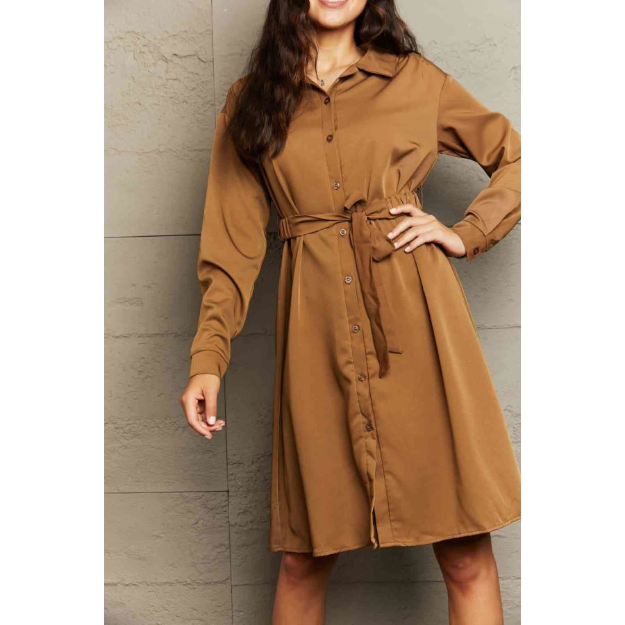 Collared Neck Button Down Dress