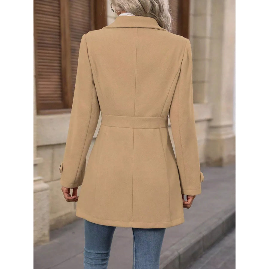 Collared Neck Button Up Coat Apparel and Accessories