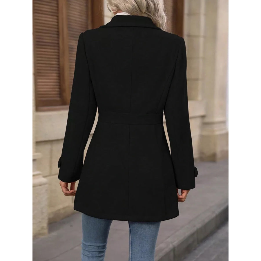 Collared Neck Button Up Coat Apparel and Accessories
