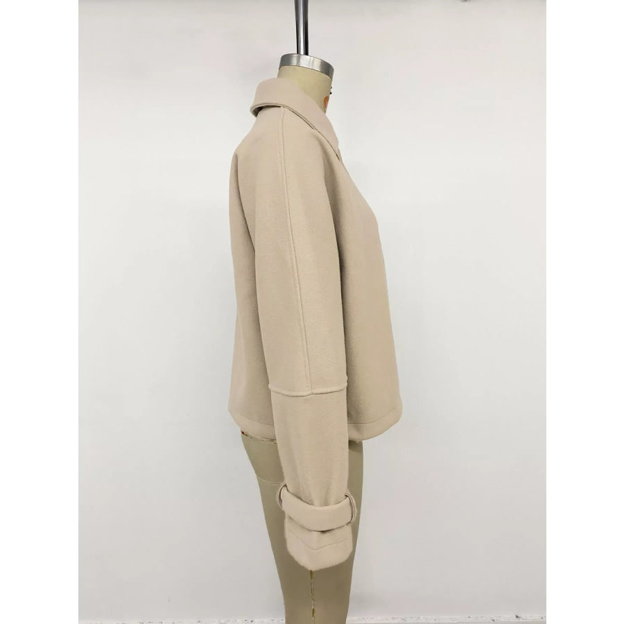 Collared Neck Button Up Jacket Apparel and Accessories