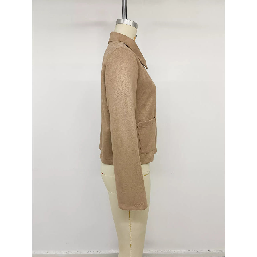 Collared Neck Button Up Jacket Apparel and Accessories
