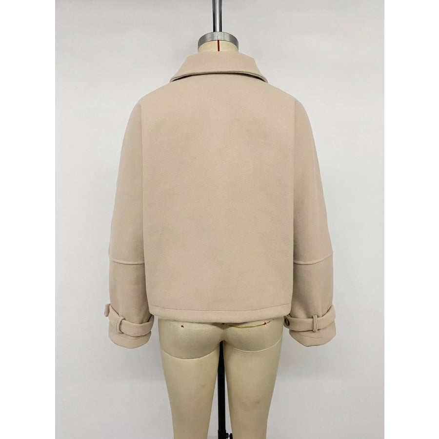 Collared Neck Button Up Jacket Apparel and Accessories