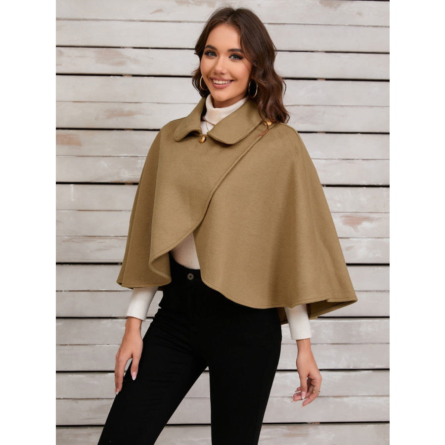 Collared Neck Cropped Cape Apparel and Accessories