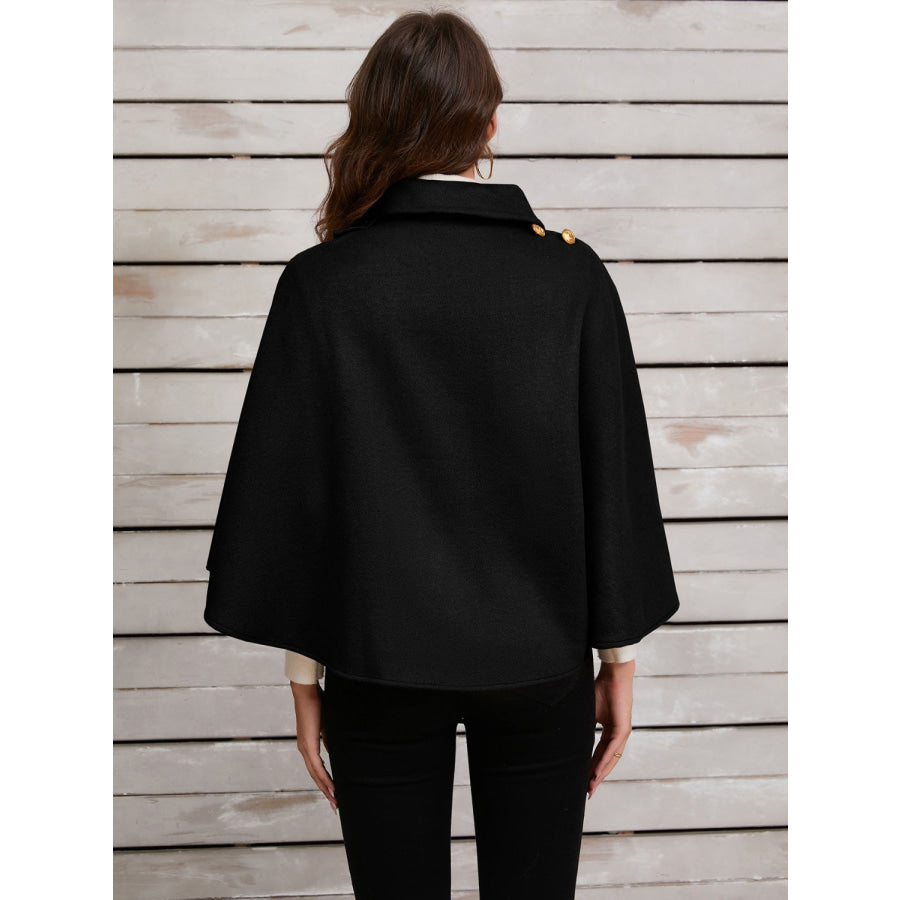 Collared Neck Cropped Cape Apparel and Accessories