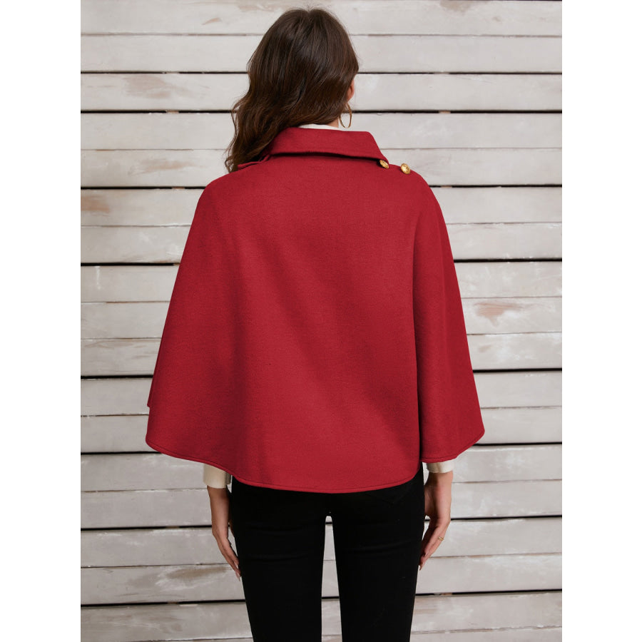 Collared Neck Cropped Cape Apparel and Accessories