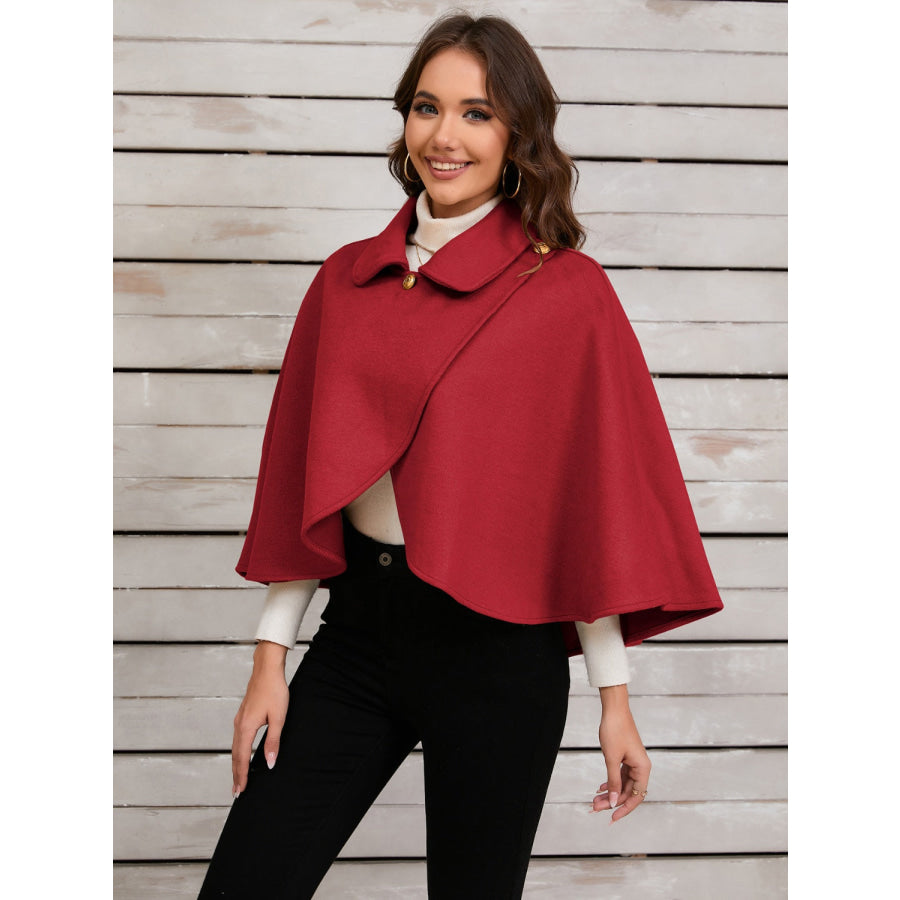 Collared Neck Cropped Cape Apparel and Accessories