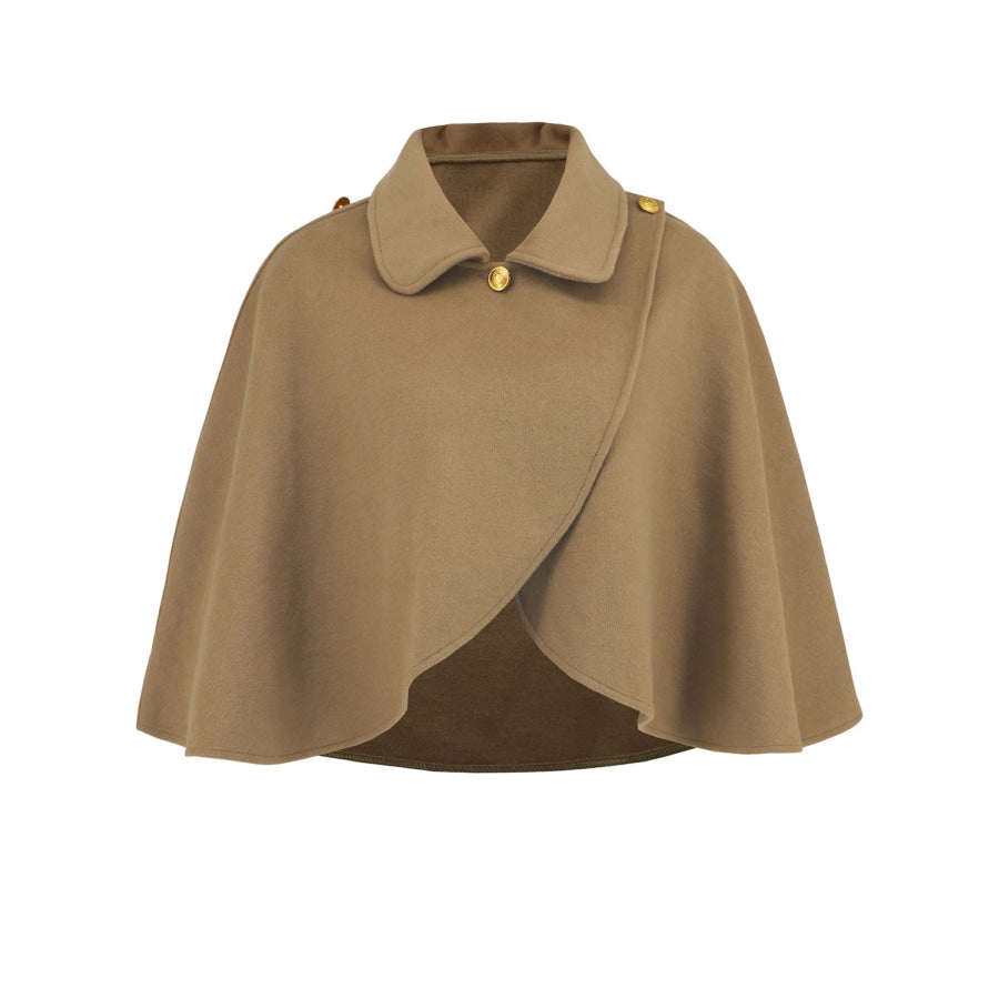 Collared Neck Cropped Cape Apparel and Accessories