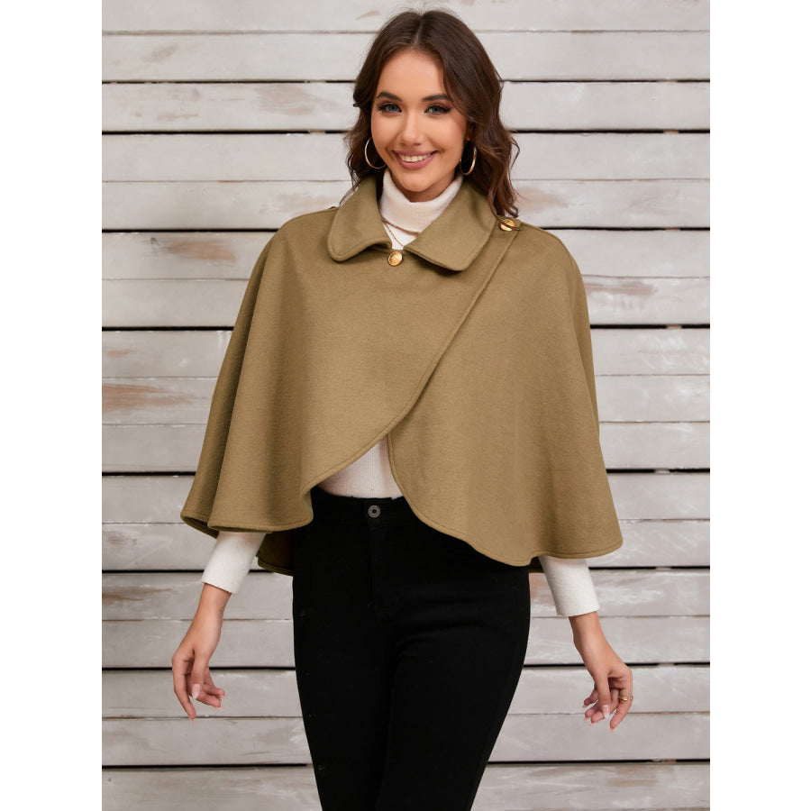 Collared Neck Cropped Cape Apparel and Accessories