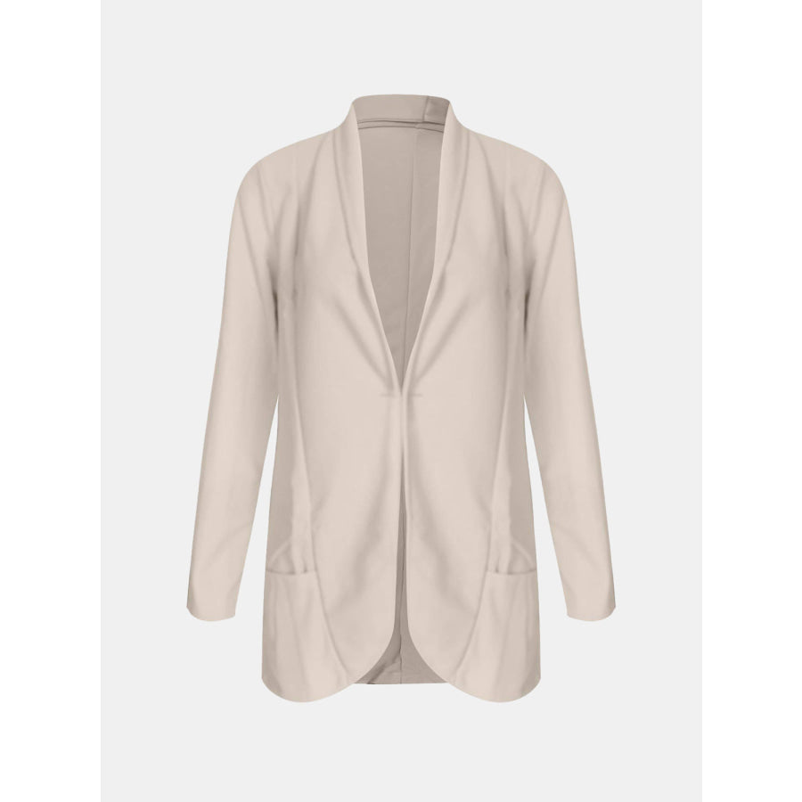 Collared Neck Long Sleeve Blazer Apparel and Accessories