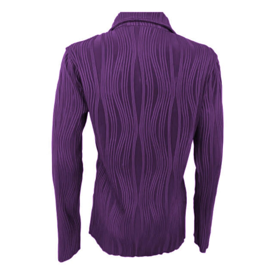 Collared Neck Long Sleeve Shirt Clothing