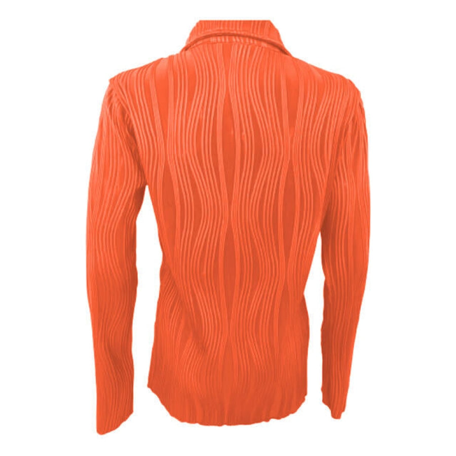 Collared Neck Long Sleeve Shirt Clothing