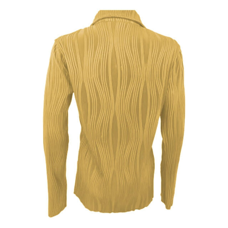 Collared Neck Long Sleeve Shirt Clothing