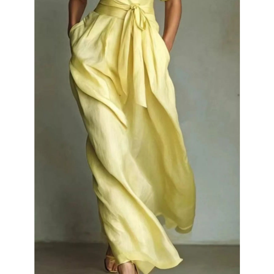 Collared Neck Maxi Shirt Dress Apparel and Accessories