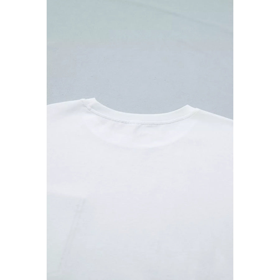 Color Block Chest Pocket Patched Casual Short Sleeve Top Apparel and Accessories