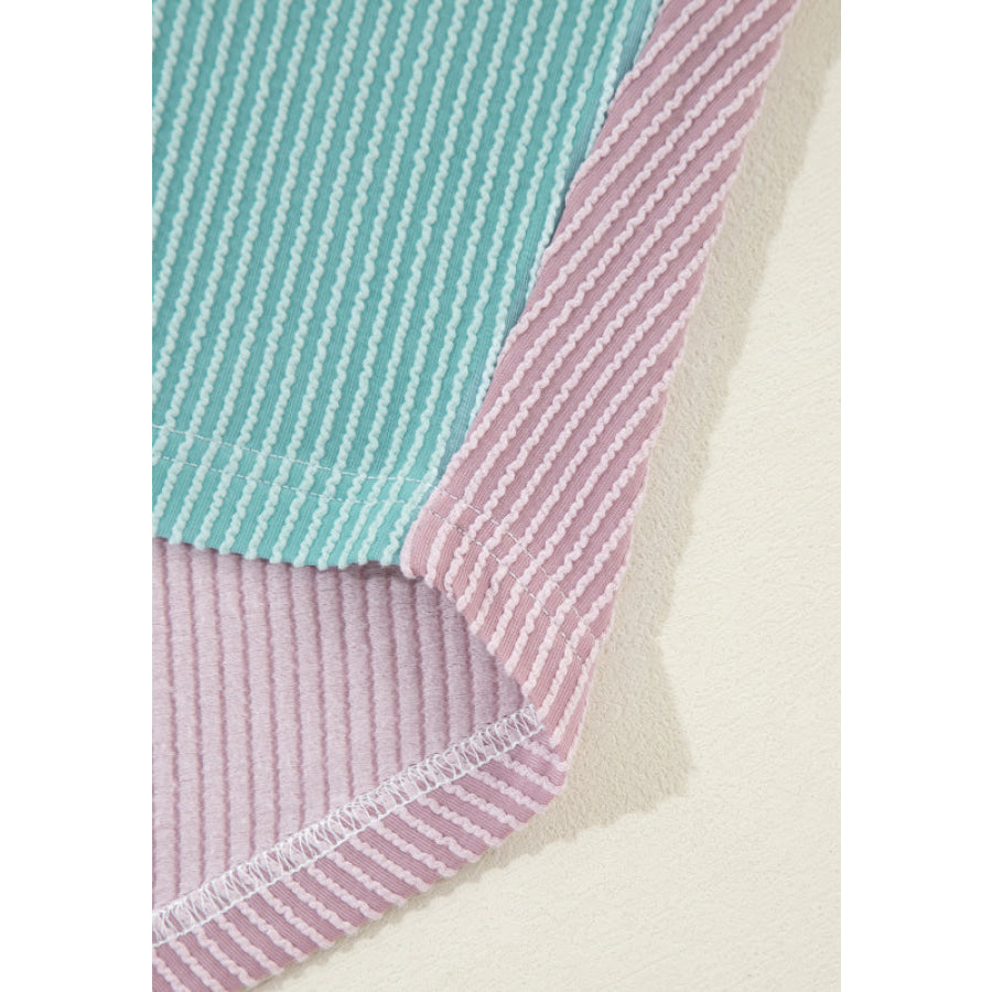 Color Block Corded Button Up Shacket Apparel and Accessories