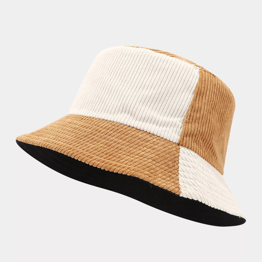 Color-Block Corduroy Bucket Hat Ochre / One Size Apparel and Accessories