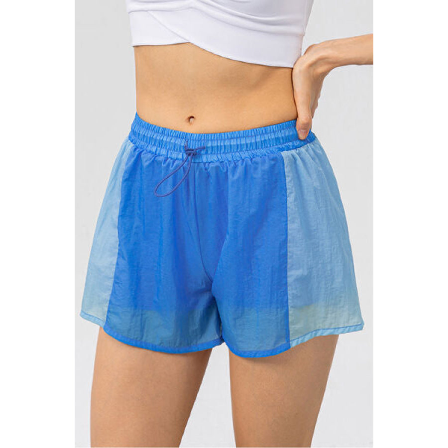 Color Block Drawstring Active Shorts Sky Blue / XS Clothing