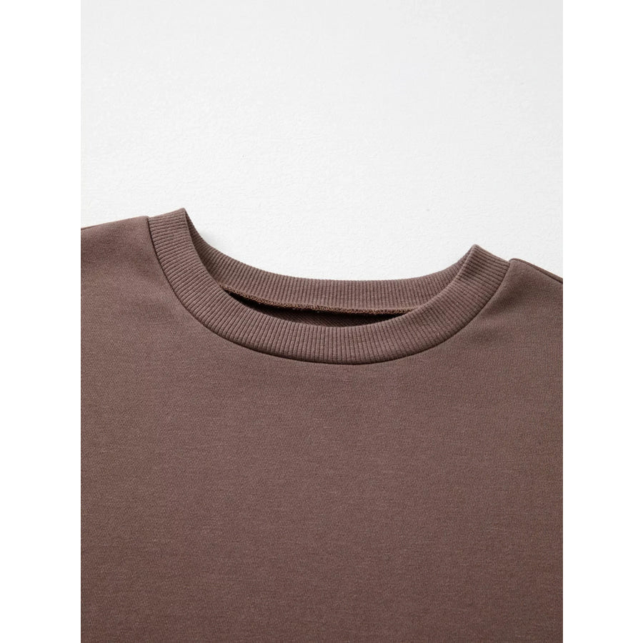 Color Block Drop Shoulder Pullover Casual Sweatshirt Apparel and Accessories