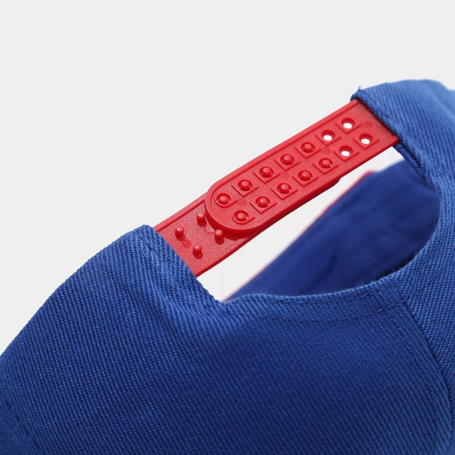 Color Block Flat Brim Baseball Cap Royal Blue / One Size Apparel and Accessories