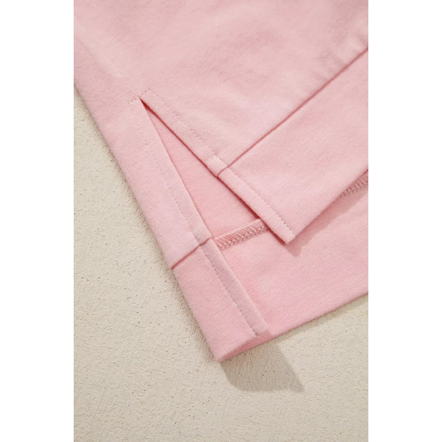 Color Block Flower Patched Loose T Shirt Apparel and Accessories