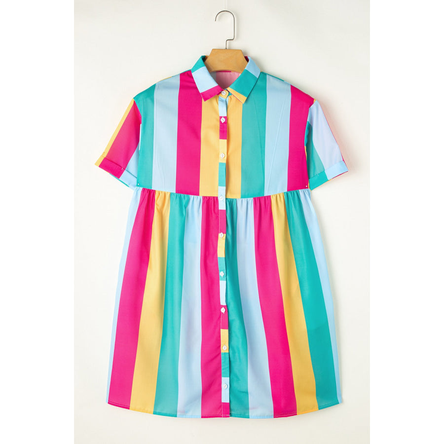 Color Block Half Sleeve Mini Dress Apparel and Accessories