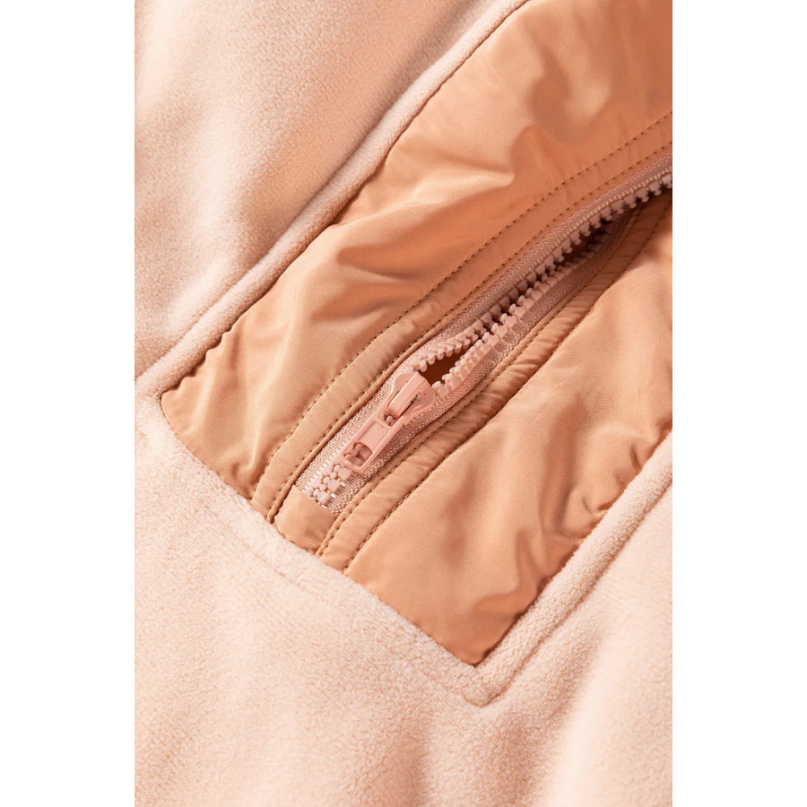 Color Block Half Zip Long Sleeve Hoodie Apparel and Accessories
