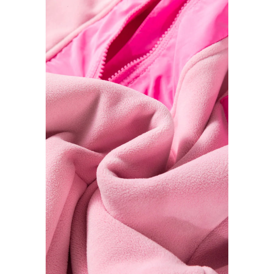 Color Block Half Zip Long Sleeve Hoodie Apparel and Accessories