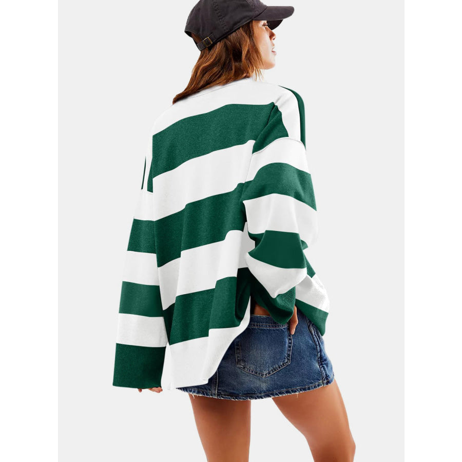 Color Block Half Zip Long Sleeve Sweater Apparel and Accessories