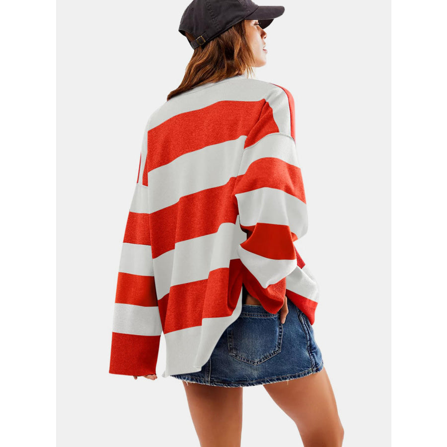 Color Block Half Zip Long Sleeve Sweater Apparel and Accessories