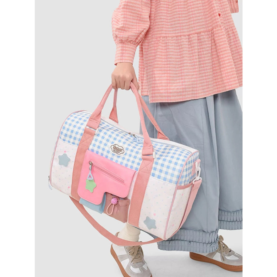 Color Block Large Capacity Travel Bag White / onesize Apparel and Accessories