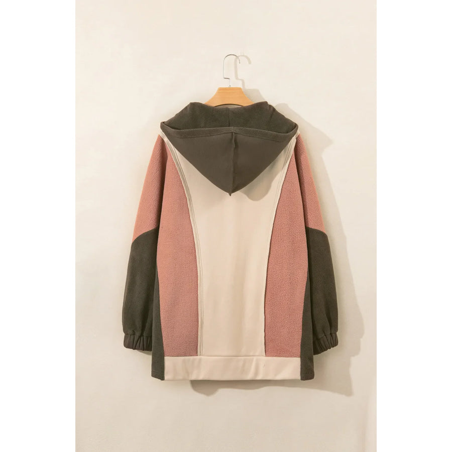Color Block Long Sleeve Hoodie Apparel and Accessories
