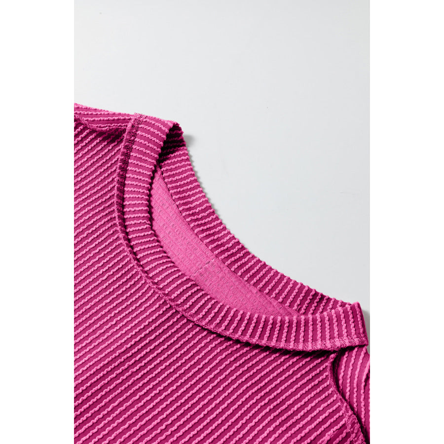 Color Block Round Neck Short Sleeve T-Shirt Shirts &amp; Tops