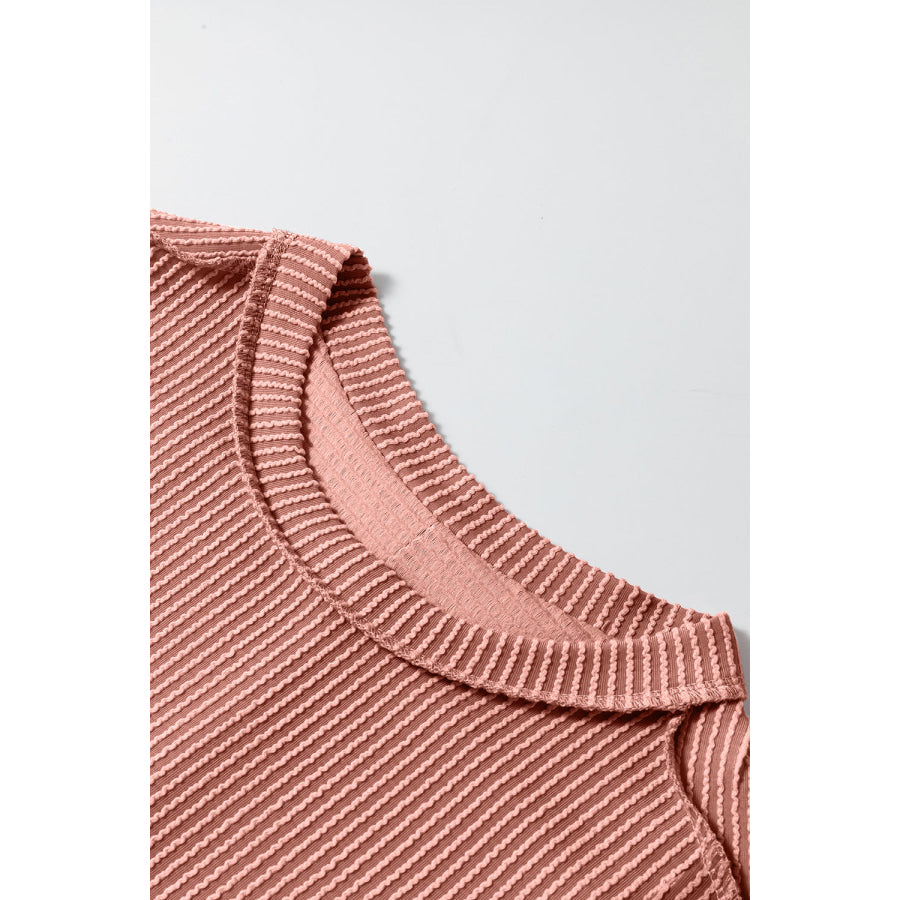 Color Block Round Neck Short Sleeve T-Shirt Shirts &amp; Tops