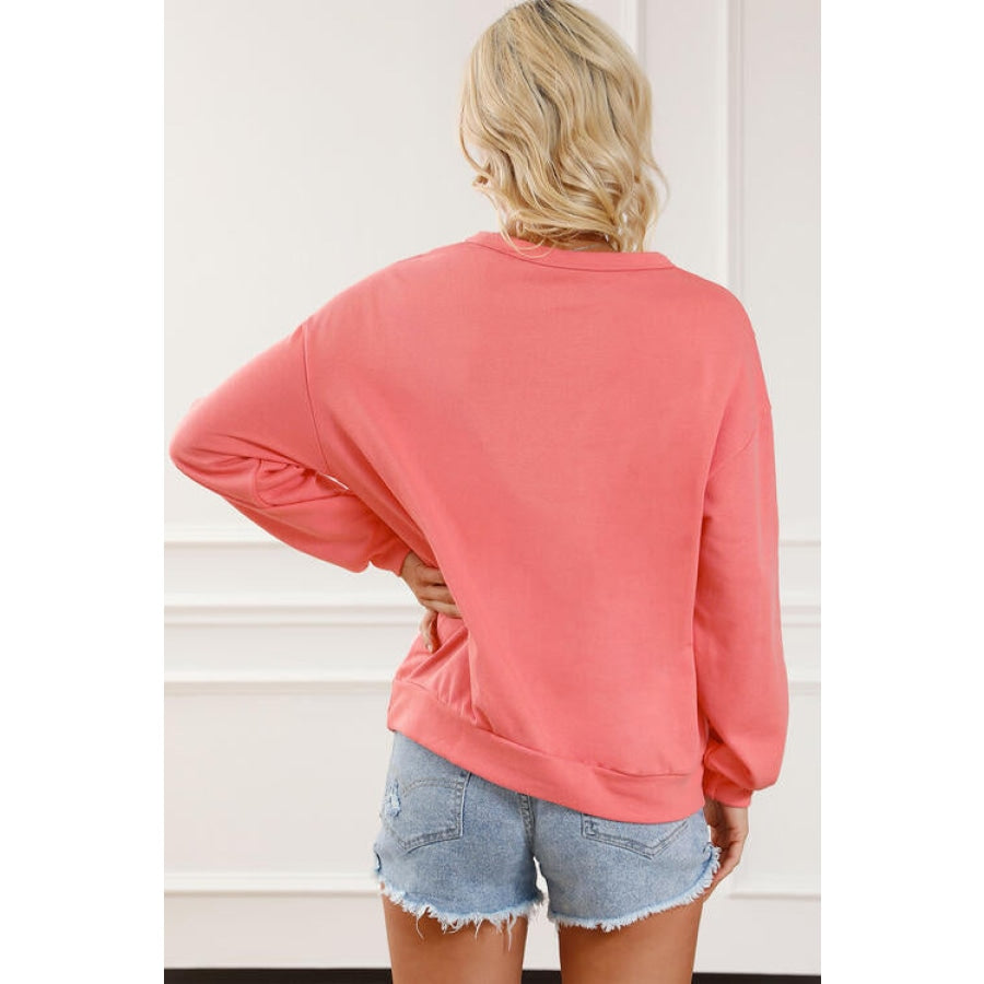 Color Block Round Neck Sweatshirt with Pocket