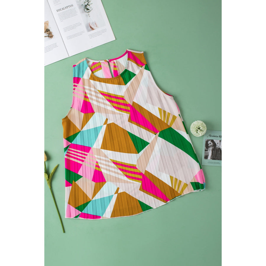 Color Block Round Neck Tank Apparel and Accessories
