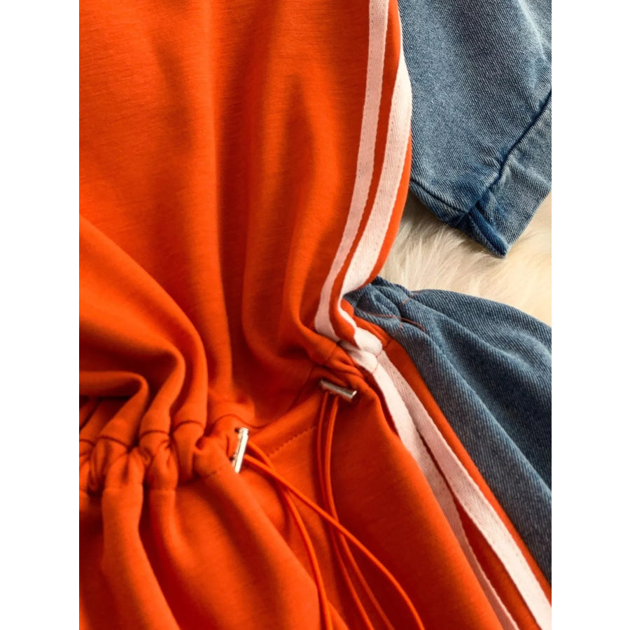 Color Block Short Sleeve Casual Dress Apparel and Accessories