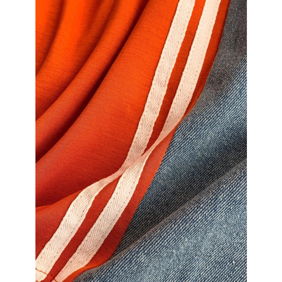 Color Block Short Sleeve Casual Dress Apparel and Accessories