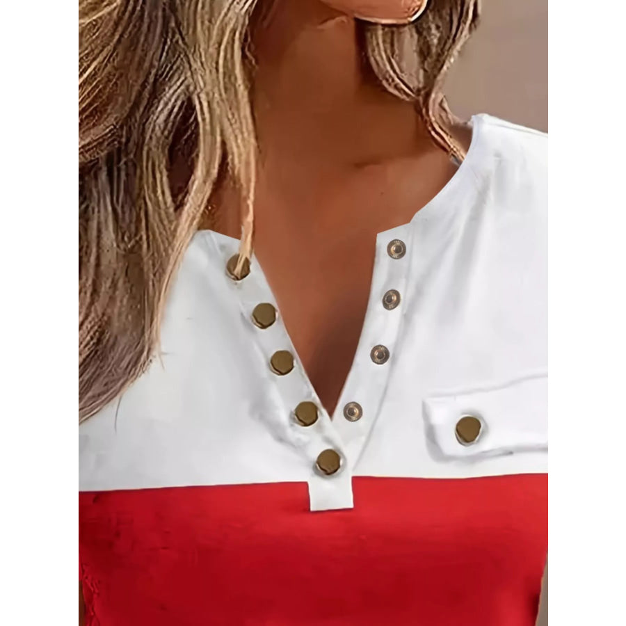 Color Block Short Sleeve Casual T-Shirt Apparel and Accessories