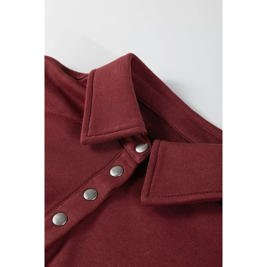 Color-Block Snap-Button Oversized Sweatshirt Apparel and Accessories