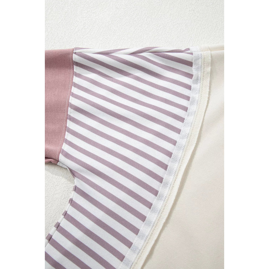 Color-Block Striped Crew Neck Sweatshirt Apparel and Accessories