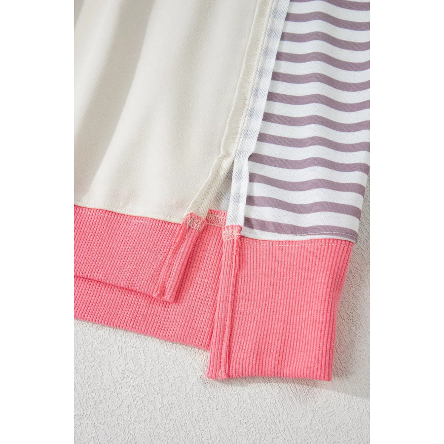 Color-Block Striped Crew Neck Sweatshirt Apparel and Accessories
