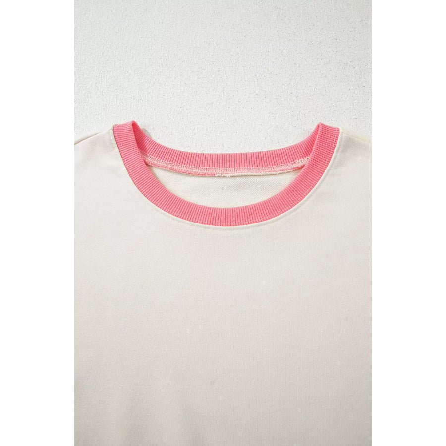 Color-Block Striped Crew Neck Sweatshirt Apparel and Accessories