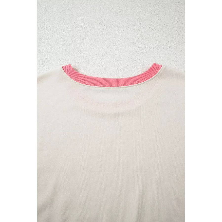Color-Block Striped Crew Neck Sweatshirt Apparel and Accessories