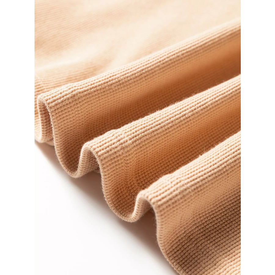 Color Block Thermal Textured Knit Drop Shoulder Henley Top Apparel and Accessories