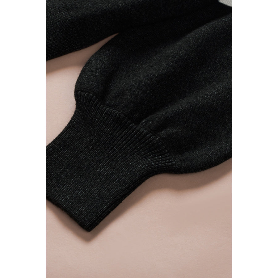 Color Block V Neck Long Sleeve Sweater Apparel and Accessories