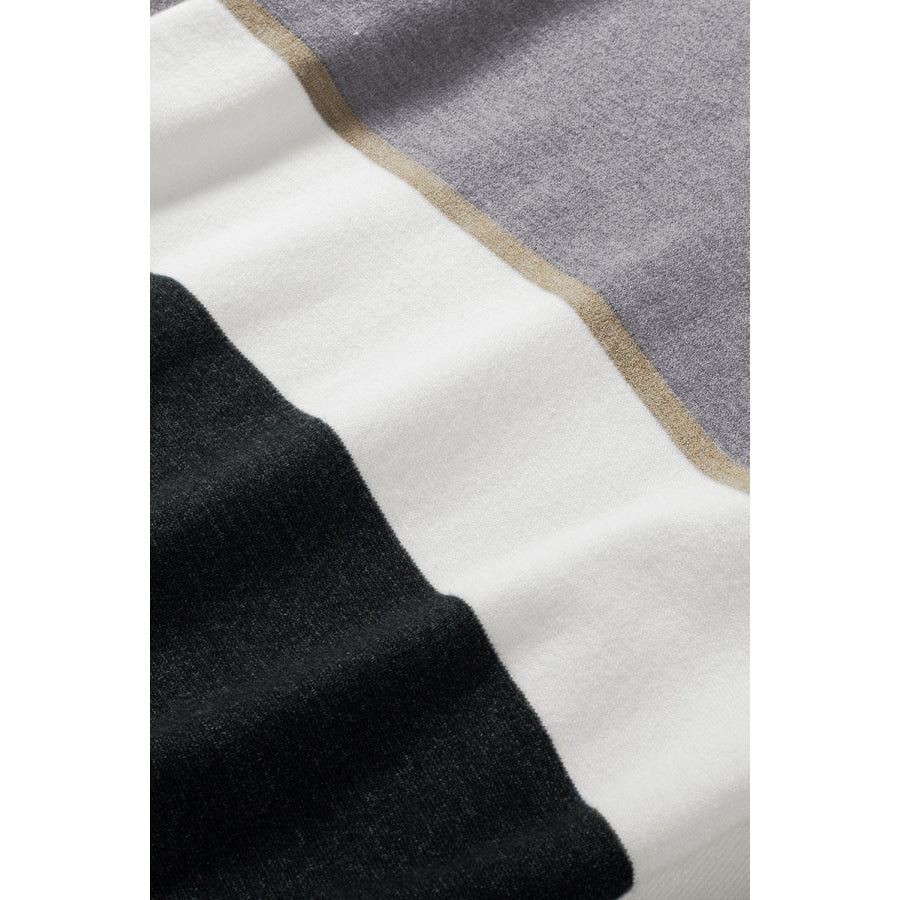 Color Block V Neck Long Sleeve Sweater Apparel and Accessories