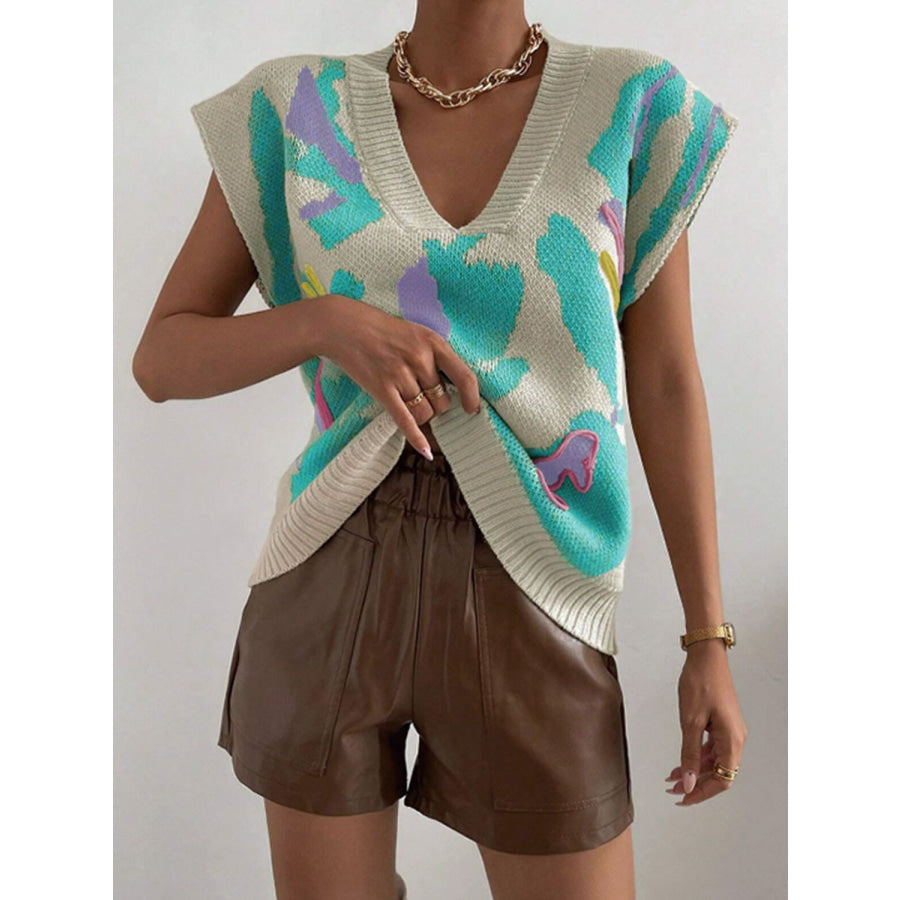 Color Block V-Neck Sweater Vest Apparel and Accessories