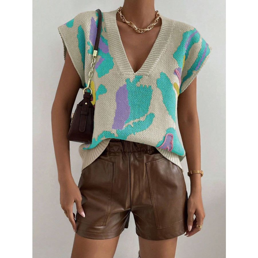 Color Block V-Neck Sweater Vest Apparel and Accessories