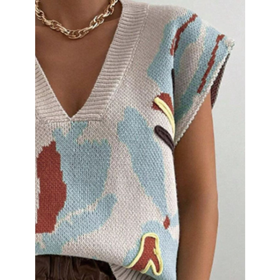 Color Block V-Neck Sweater Vest Apparel and Accessories